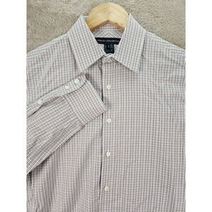 French Connection Dress Shirt 100% Cotton Long Sleeve Size S Plaid Check Pattern